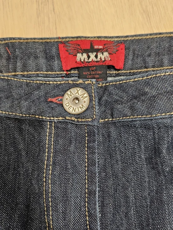 MXM Dark Wash Bootcut Jeans 16P Petite Stretch Mid Rise Classic Denim - Picture 5 of 10